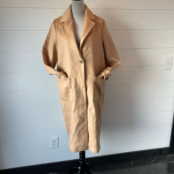 House of Harlow 1960 Camel Wool Blend Coat Size Medium NWT - Picture 2 of 13